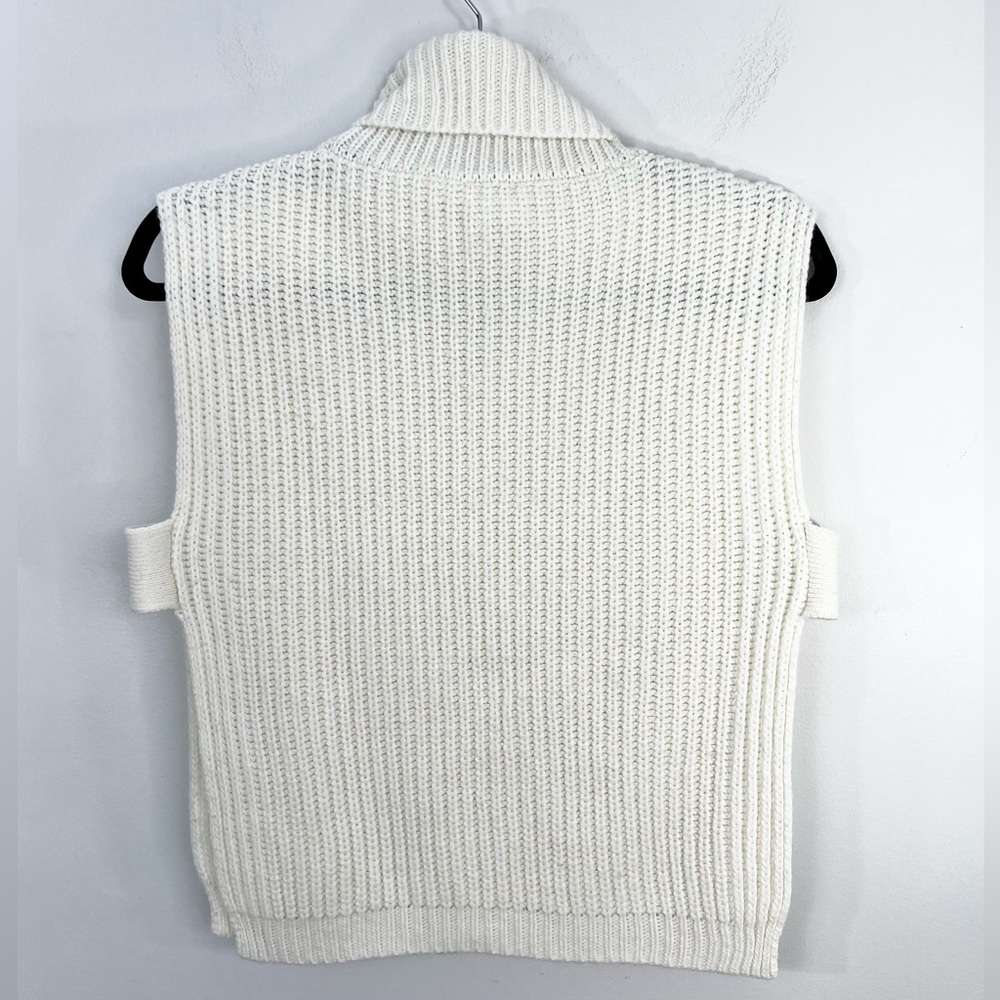 StilEstro Italy ivory cowl neck wool alpaca blend open side sleeveless sweater - Picture 5 of 14